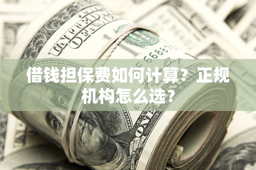 济南借钱担保费如何计算？正规机构怎么选？