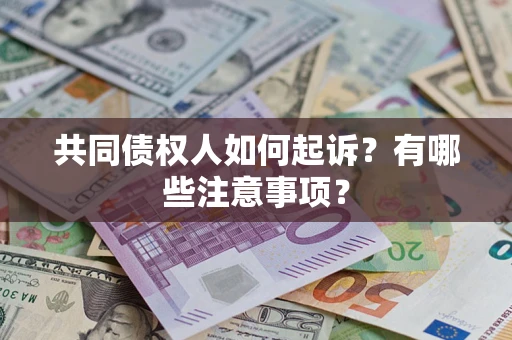 济南共同债权人如何起诉？有哪些注意事项？